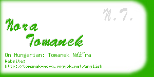 nora tomanek business card